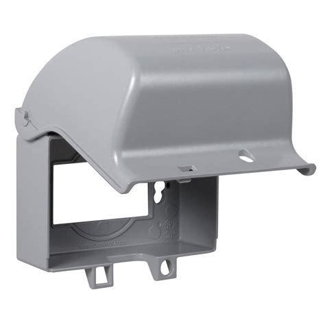 1-gang rectangle metal weatherproof electrical box cover|single gang outdoor outlet cover.